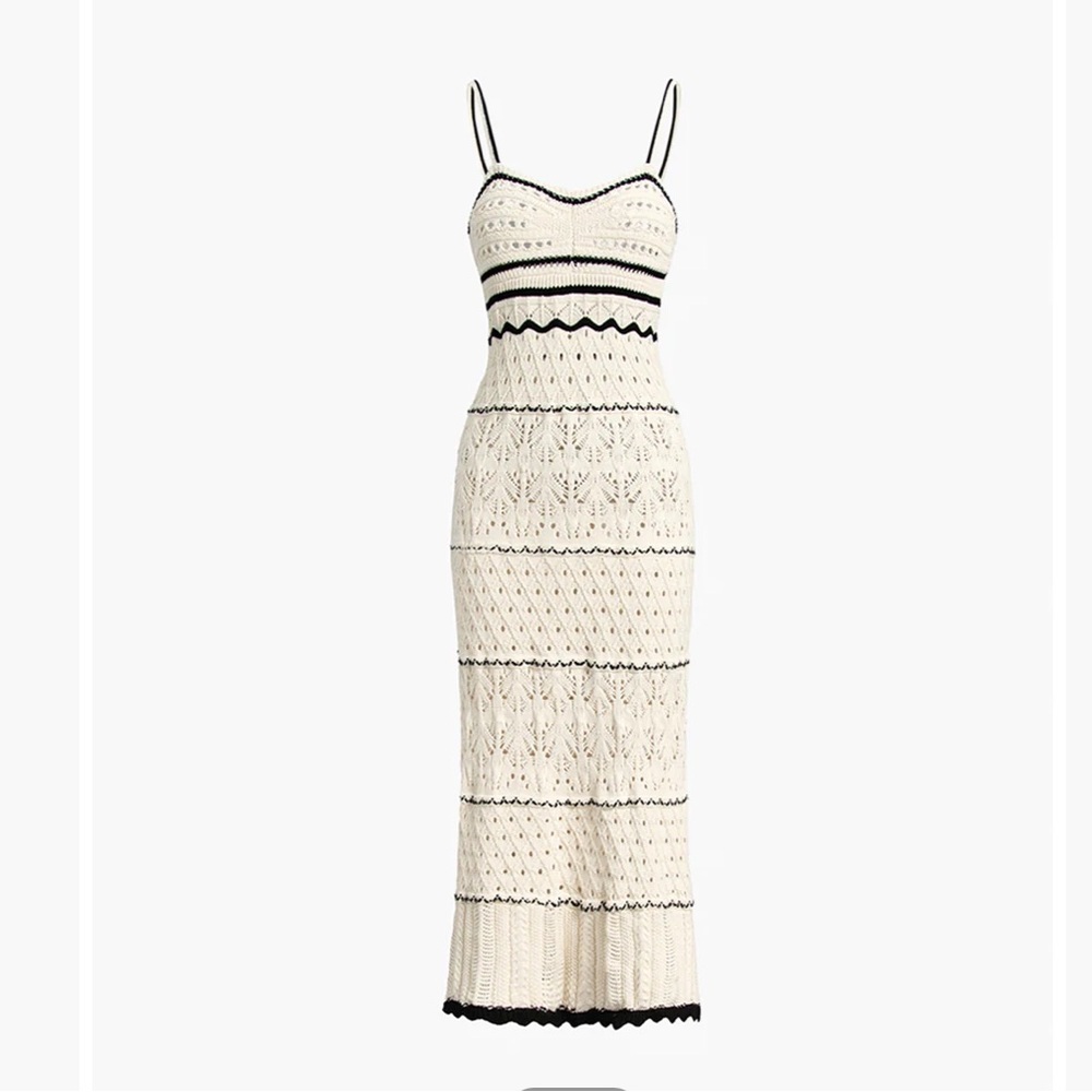 olive + oak | ivory crochet eyelet two piece set midi dress